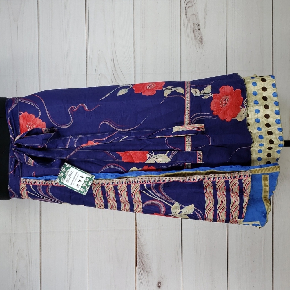 Darn Good Yarn Sari Silk Wrap Skirt Tea Goddess